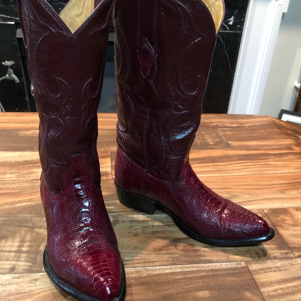 Men Los Altos Genuine Ostrich Leg Boots size 7.5
